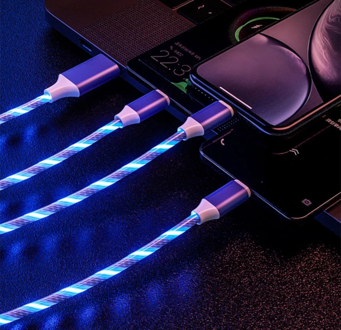 3-In-1 Glowing LED Light Charging Cable